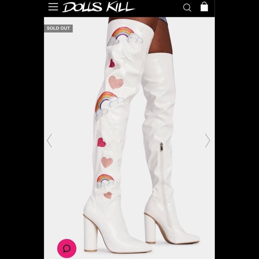 KOi Footwear White Thigh High Boots